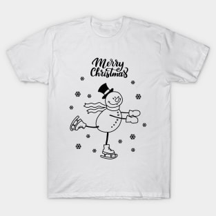 Ice Skating Snowman T-Shirt